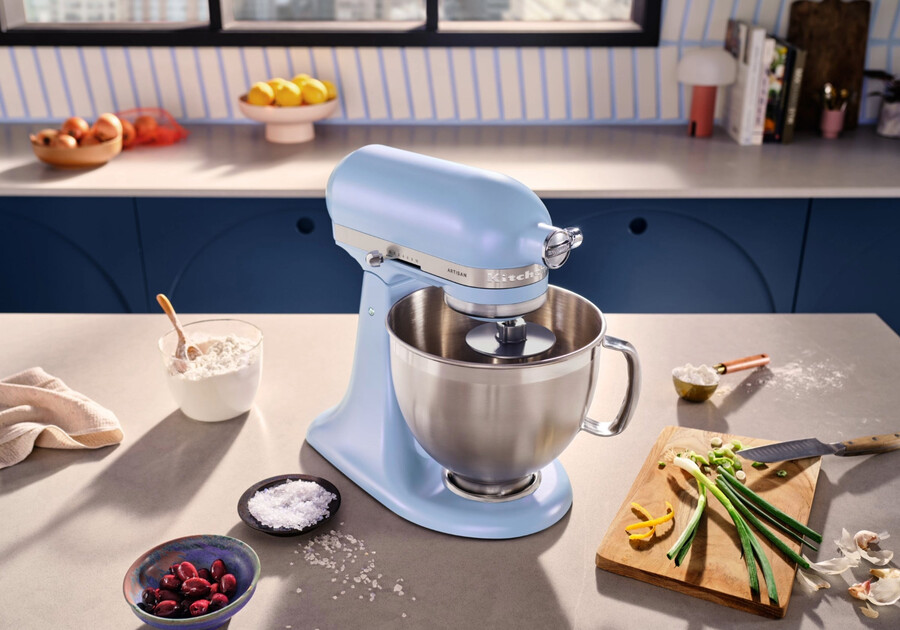 artisan standmixer mit kippbarem kopf - blue salt ksm195